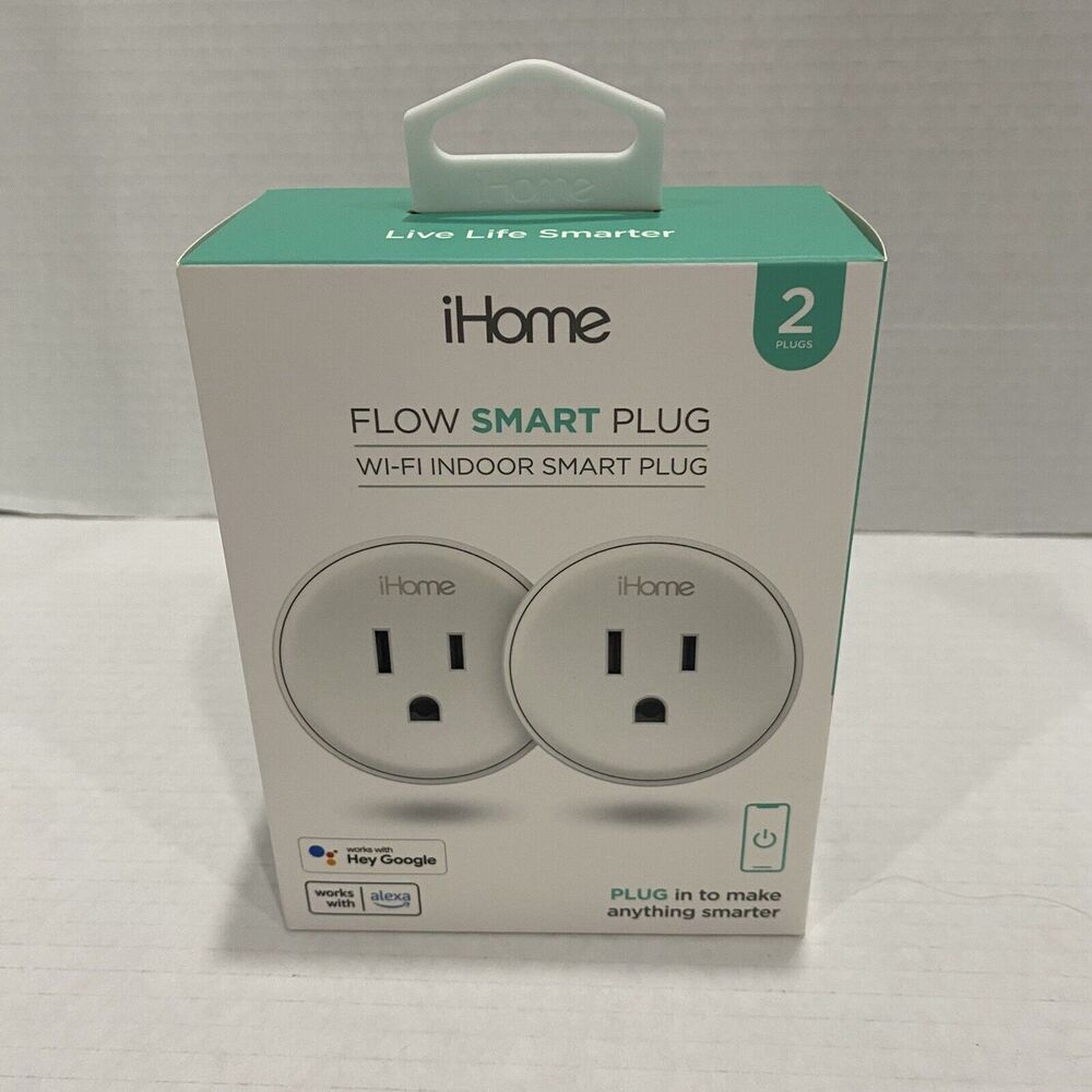 iHome Flow Smart Plug Wi-Fi Indoor Alexa Hey Google open box